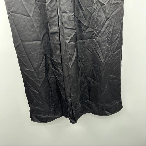 RTR Rosetta Getty Collective Black Satin Crossover Wide Leg Pull-On Pants Sz 16 - Picture 3 of 16